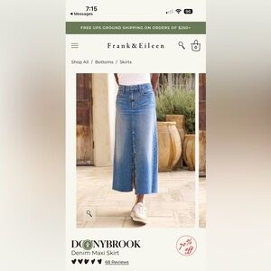 Frank & Eileen Women's Blue Denim new Donnybrook Maxi Skirt size 24